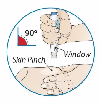 Autoinjector 90 degree angle