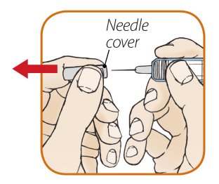 Remove needle cover