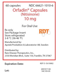 Orfadin 10 mg box label Sep2010