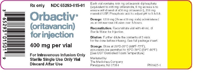 oritavancin 400 mg Vial Label