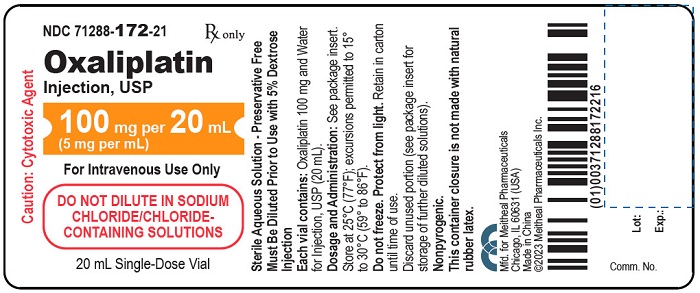 PRINCIPAL DISPLAY PANEL – Oxaliplatin Injection, USP 100 mg Vial Label