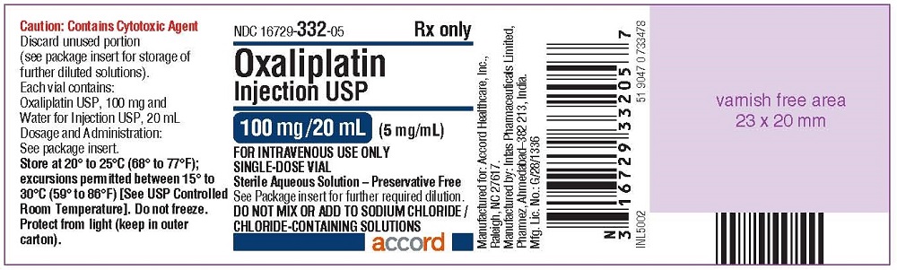 oxaliplatin Injection, USP 100 mg/20 mL (5 mg/mL)-single-dose vial-Label
