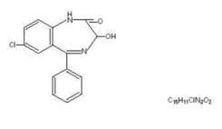 The following structural formula for Oxazepam, is 7-chloro-1,3-dihydro-3-hydroxy-5-phenyl-2H-1,4-benzodiazepin-2-one