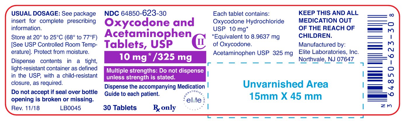 Oxycodone HCl and Acetaminophen 10/325mg Container Label- 30 tab