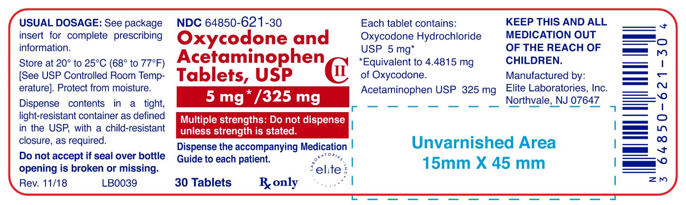Oxycodone HCl and Acetaminophen 5/325mg Container Label- 30 tab
