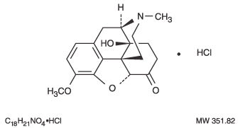 This is an image of the structural formula for oxycodone hydrochloride.