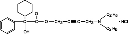 This is an image of the structural formula for Oxybutynin Chloride.
