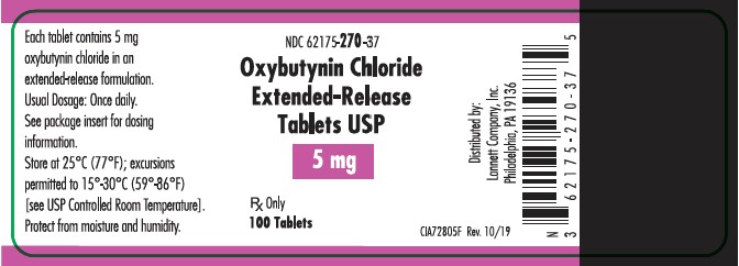 Oxybutynin Chloride Extended Release Tablets 5 mg 100ct BL CIA72805F Rev. 1019