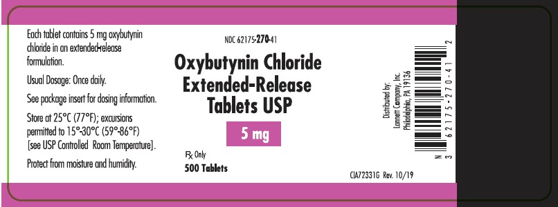 Oxybutynin Chloride Extended Release Tablets 5 mg 500ct BL CIA72331G Rev. 1019