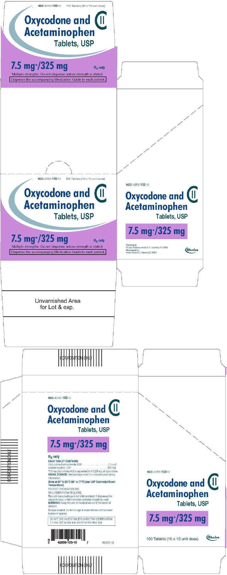 PRINCIPAL DISPLAY PANEL - 7.5 mg/325 mg Tablet Bottle Label