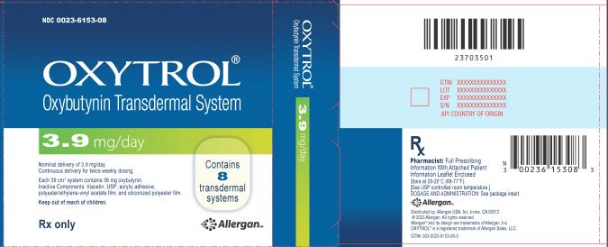 PRINCIPAL DISPLAY PANEL
OXYTROL® 
(oxybutynin transdermal system)
NDC 0023-6153-08
3.9 mg/day
Contains 8 transdermal systems
