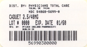 image of 2.5/40 mg package label