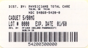 image of 5/80 mg package label