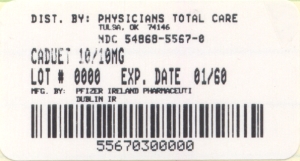 image of 10/10 mg package label