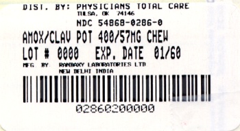 image of 400/57 mg package label