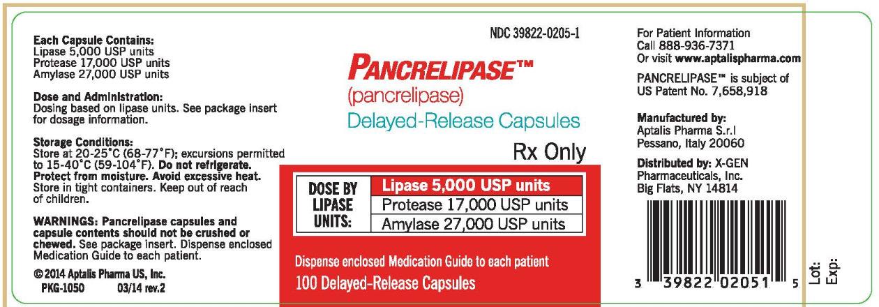 Bottle label for Pancrelipase