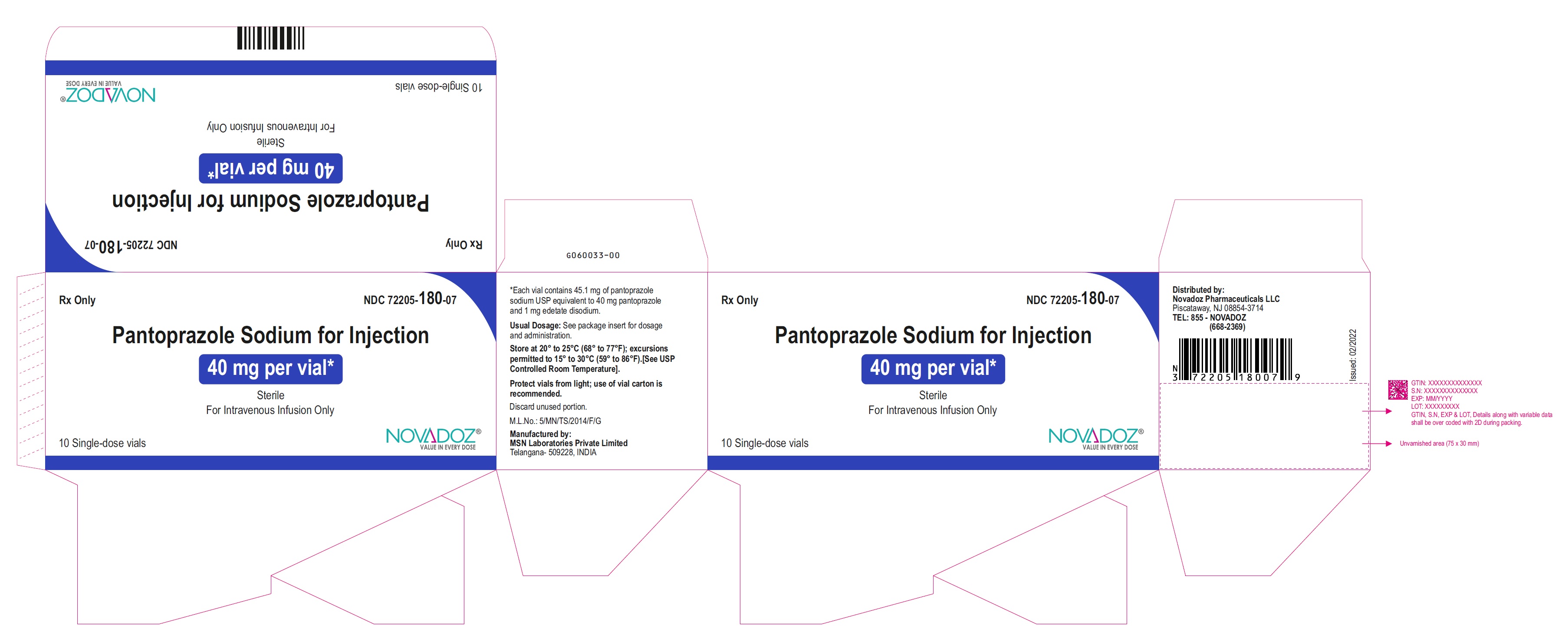 Pantoprazole Sodium for Injection 10s outer carton