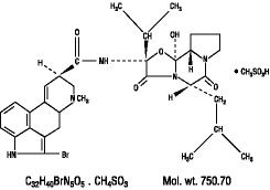 Parlodel (bromocriptine mesylate) structural formula
