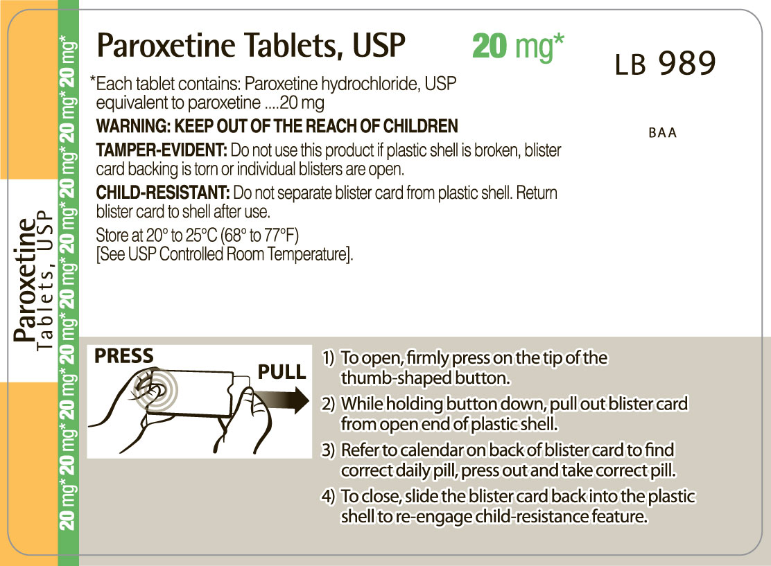 Paroxetine 20 mg back