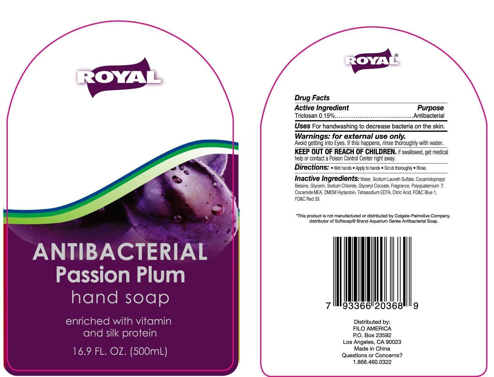 Royal Antibacterial Passion Plum Hand Cleanse | Triclosan Gel Breastfeeding