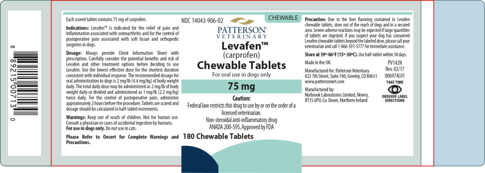 Principal Display Panel - Patterson Levafen Chewable Tablets 75 mg Label
