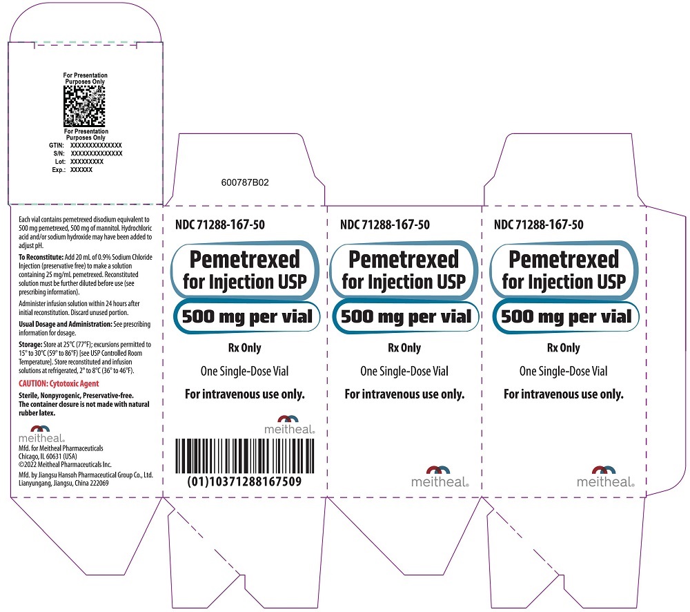 PRINCIPAL DISPLAY PANEL – Pemetrexed for Injection, USP 500 mg Carton