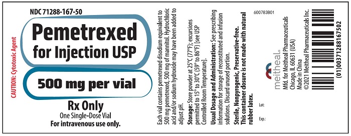 PRINCIPAL DISPLAY PANEL – Pemetrexed for Injection, USP 500 mg Vial Label