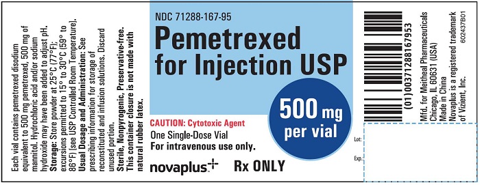 PRINCIPAL DISPLAY PANEL – Pemetrexed for Injection, USP 500 mg Vial Label
