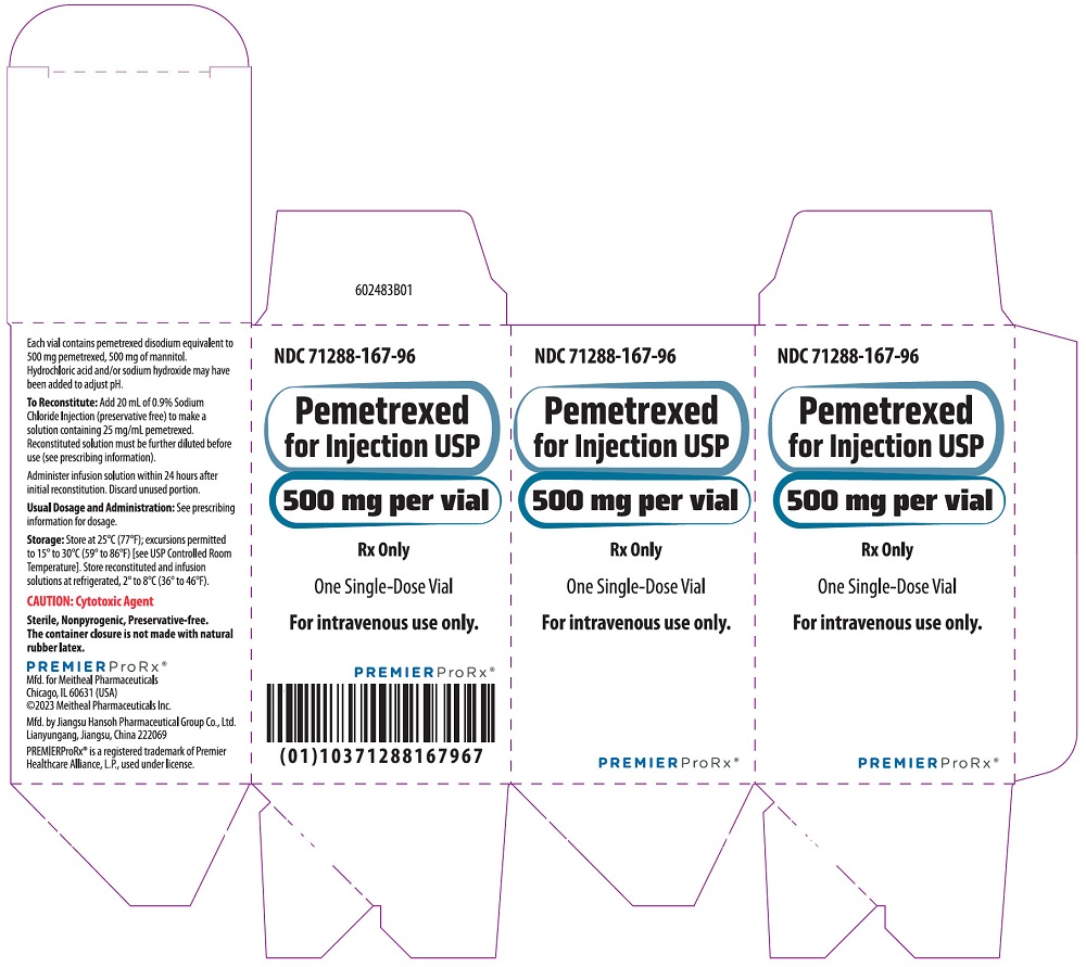 PRINCIPAL DISPLAY PANEL – Pemetrexed for Injection, USP 500 mg Carton