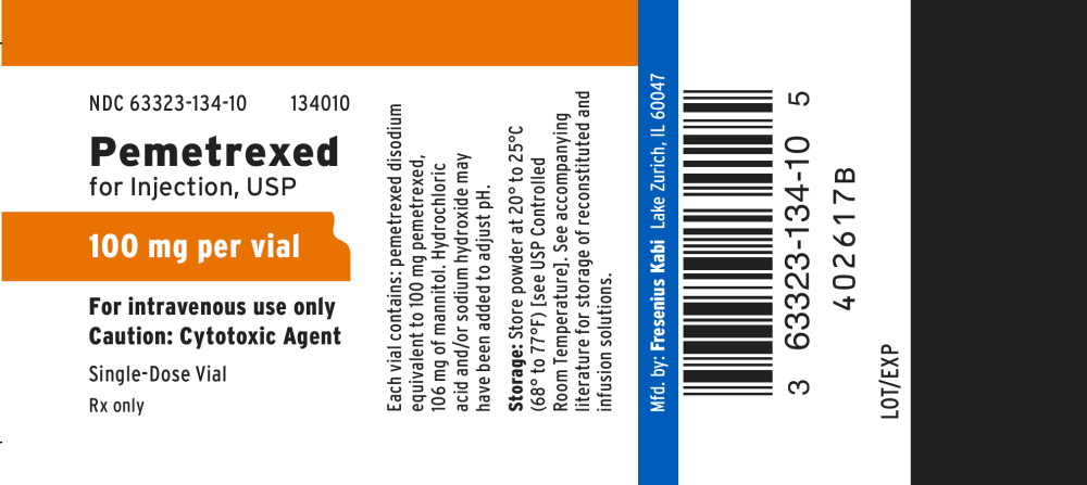 PACKAGE LABEL- PRINCIPAL DISPLAY – Pemetrexed 100 mg Single-Dose Vial Label
