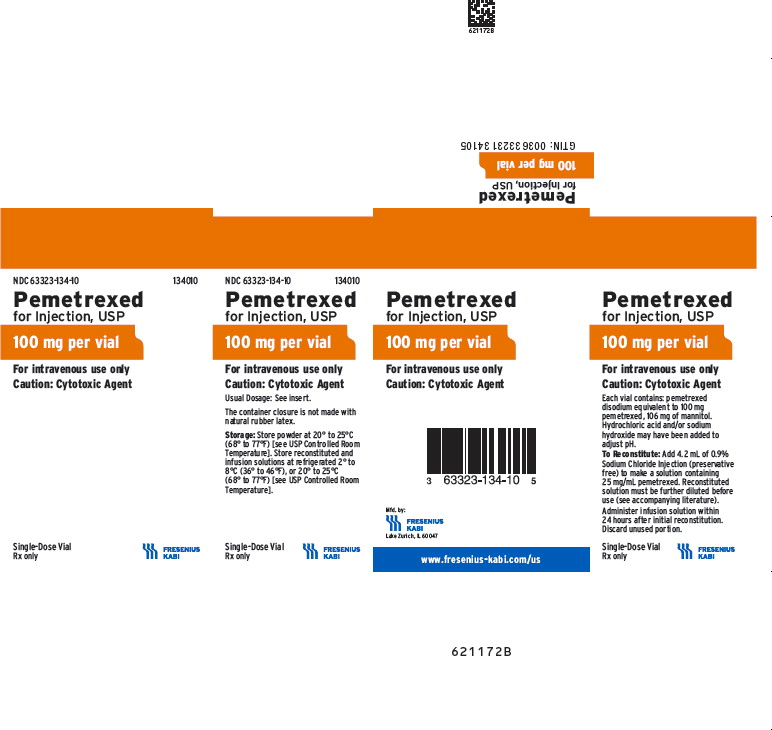 PACKAGE LABEL- PRINCIPAL DISPLAY – Pemetrexed 100 mg Single-Dose Vial Carton Panel
