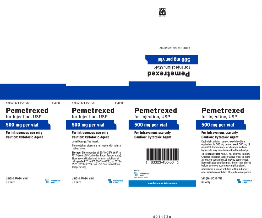 PACKAGE LABEL- PRINCIPAL DISPLAY – Pemetrexed 500 mg Single-Dose Vial Carton Panel
