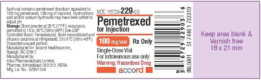 Pemetrexed for Injection 100 mg/vial - Vial label
