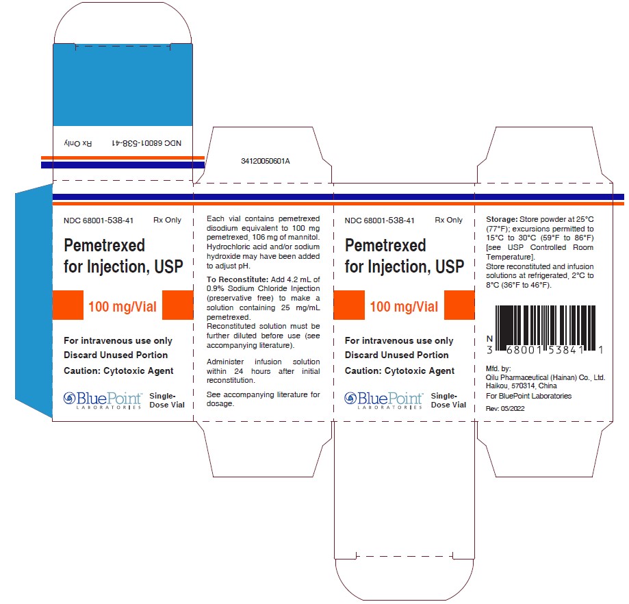 PACKAGE CARTON- Pemetrexed for Injection 100 mg single-dose Vial