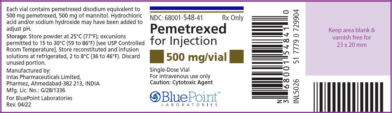Vial Label-Pemetrexed for Injection 500 mg/Vial