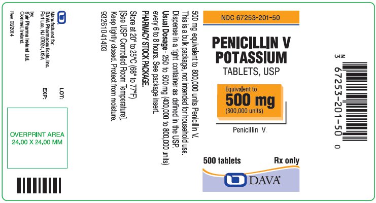 Principal Display Panel front - Penicillin V Potassium Tablets, USP Equivalent to 500 mg (800,000 units) 500 tablet bottle