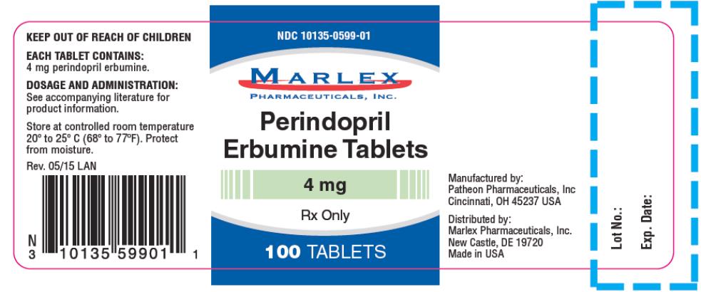 PRINCIPAL DISPLAY PANEL
NDC 10135-0599-01
Perindopril
Erbumine Tablets
4 mg
Rx Only
100 TABLETS
