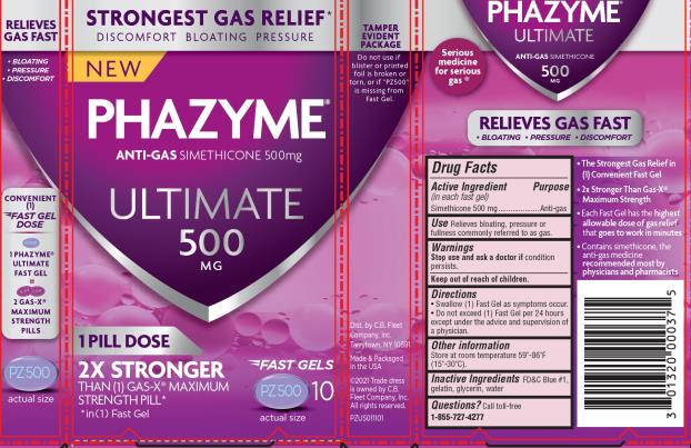 Principal Display Panel 

PHAZYME® ULTIMATE 
ANTI-GAS SIMETHICONE 500 mg

10 fast gels 
