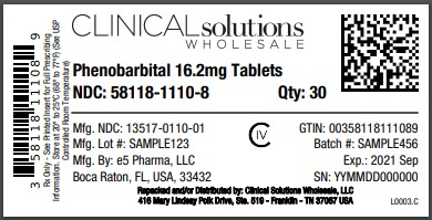 Phenobarbital 16.2mg tablet 30 count blister card