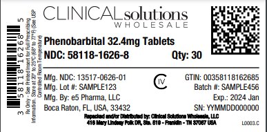 Phenobarbital 32.4mg Tablets 30 Count Blister Card