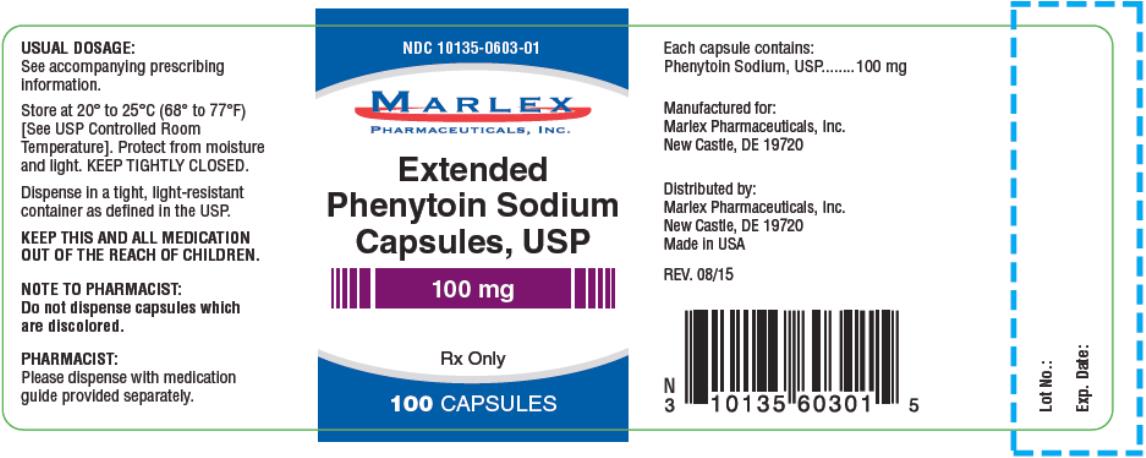 PRINCIPAL DISPLAY PANEL
NDC 10135-0603-01
Extended
Phenytoin Sodium
Capsules, USP
100 mg
