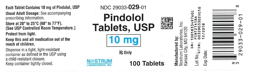PRINCIPAL DISPLAY PANEL - Pindolol 10 mg Tablet Bottle Label