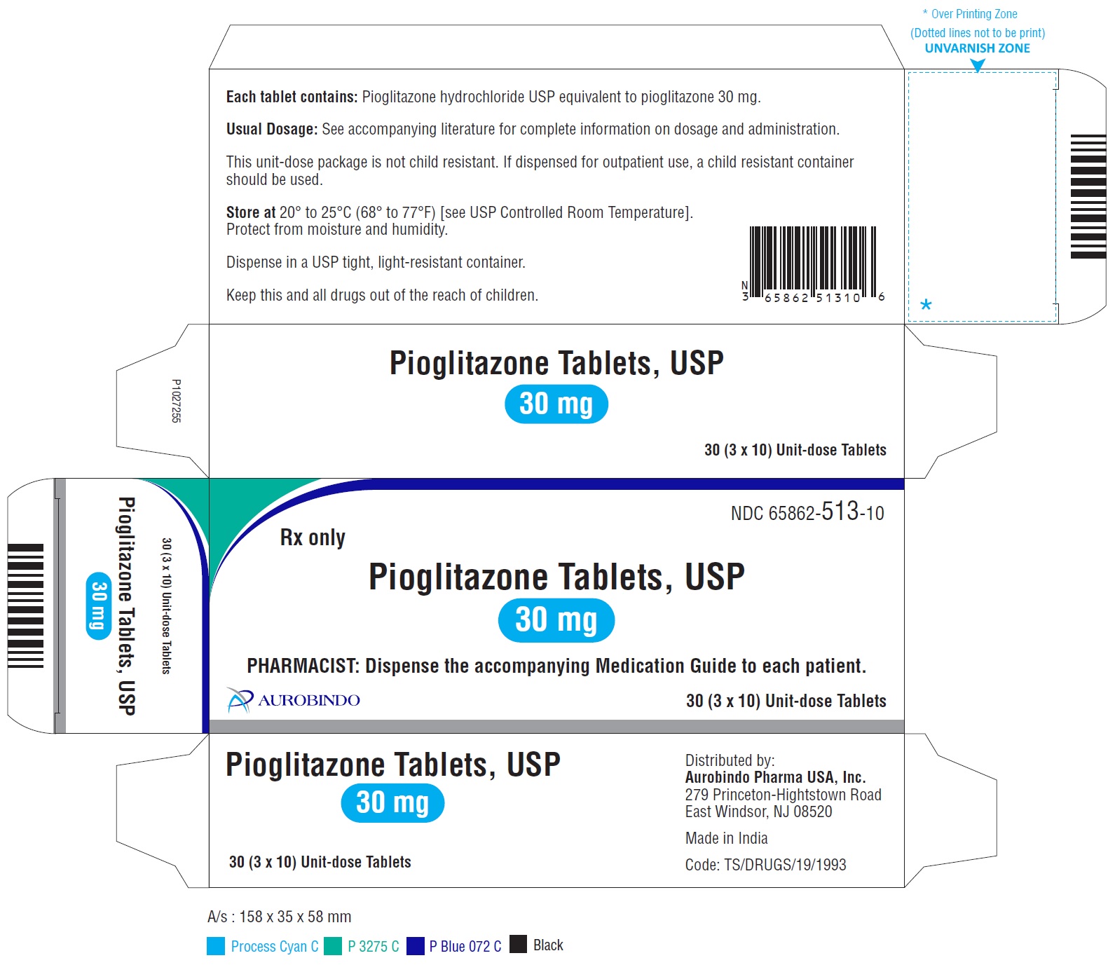PACKAGE LABEL-PRINCIPAL DISPLAY PANEL - 30 mg Blister Carton (3 x 10 Unit-dose)