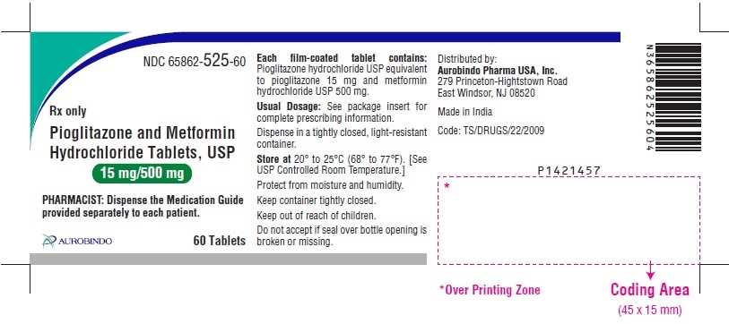 PACKAGE LABEL-PRINCIPAL DISPLAY PANEL - 15 mg/500 mg (60 Tablet Bottle)
