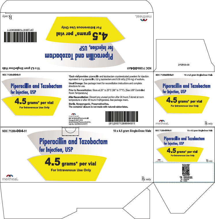 PRINCIPAL DISPLAY PANEL – Piperacillin and Tazobactam for Injection, USP 4.5 g Carton