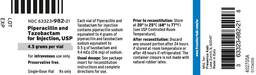 PACKAGE LABEL - PRINCIPAL DISPLAY PANEL - Piperacillin and Tazobactam 4.5 grams Single-Dose Vial Label
