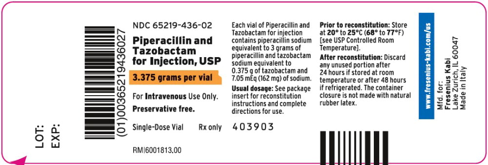 PACKAGE LABEL – PRINCIPAL DISPLAY PANEL – Piperacillin and Tazobactam 3.375 grams per vial – VIAL LABEL
