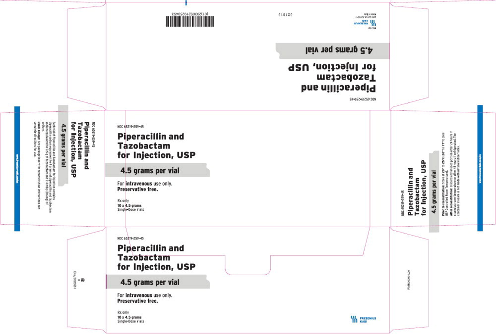 PACKAGE LABEL – PRINCIPAL DISPLAY PANEL – Piperacillin and Tazobactam 4.5 grams per vial – SHELF CARTON
