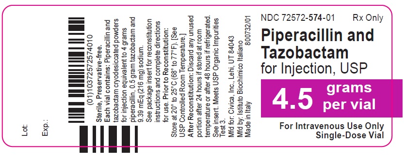 Piperacillin and Tazobactam 4.5 g vial