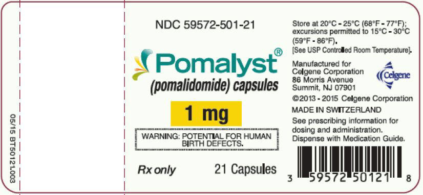 Pomalyst (pomalidomide) Capsules, 1 mg - 21 Count Bottle Label